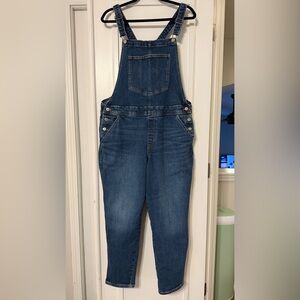 Old Navy Dark Wash Straight Leg Overalls Coveralls Size 16